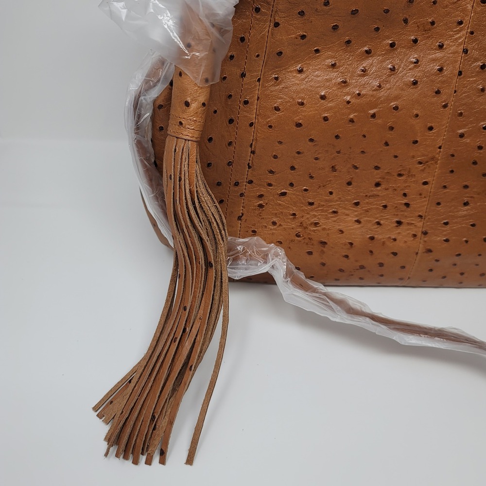 G.I.L.I. Got It Love It Natural Ostrich Roma 2 Tote Shoulder Bag Dust Bag - Picture 7 of 15